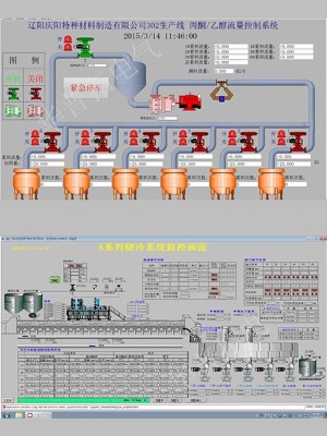 遼陽特種材料生產線控制柜系統(tǒng)畫面