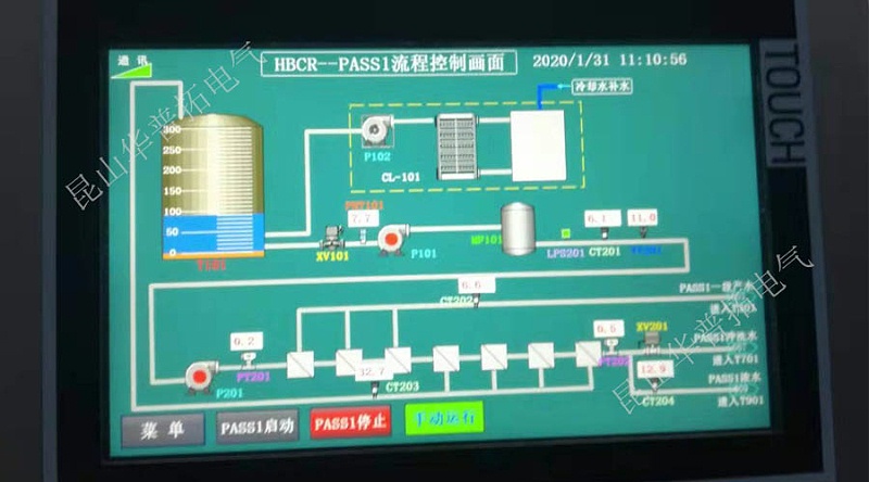 電控柜觸摸屏顯示組態(tài)畫面